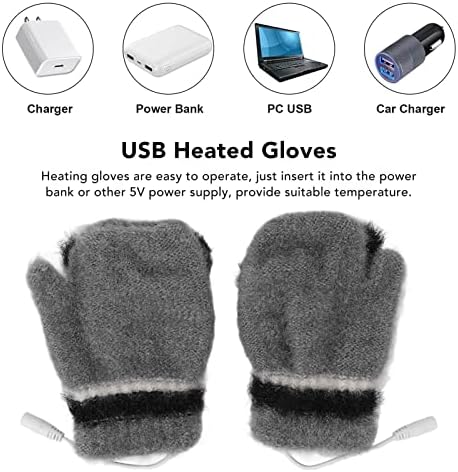Električne grijane rukavice bez prstiju, rukavice električni jastuk USB grijane rukavice dvostrano grijanje