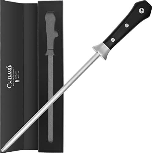 CUTLUXE nož za cijepanje i štap za oštrenje noža-kovani visokougljični njemački čelik – puni Tang & amp;