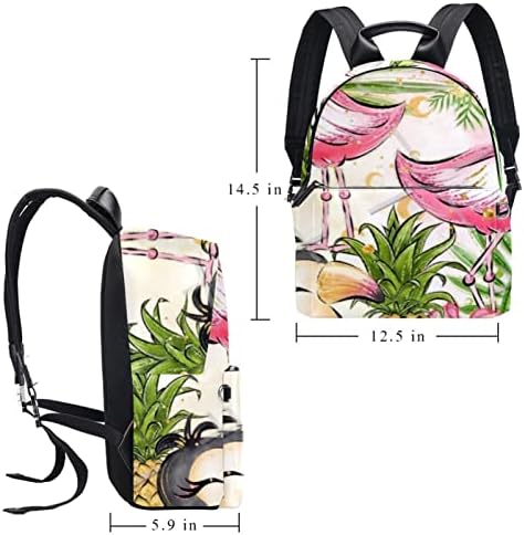 Tbouobt kožni ruksak za putovanja Lagani laptop Ležerni ruksak za žene Muškarci, tropski listovi zeleni