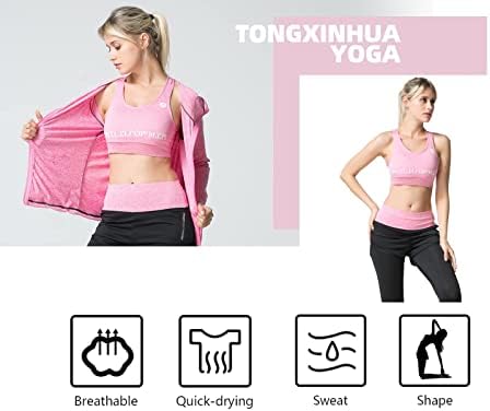 TongXinhua 5 kom. Odjeća za vježbanje za žene, Sport odijela Fitness Atletski odjeća postavljena za obavljanje