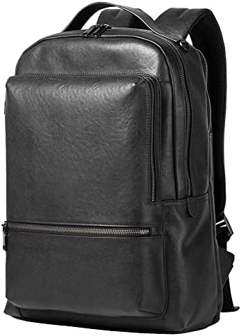 Womleys 15,6 inčni praćeni kožni ruksak za laptop za muškarce, poslovni putnički ruksak planinarenje ruksack