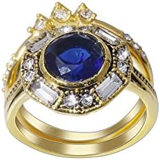 2023 Novi zaručeni kameni modni Cirkon za žene prsten plavi prsten Nakit svijetli nakit okrugli prstenovi