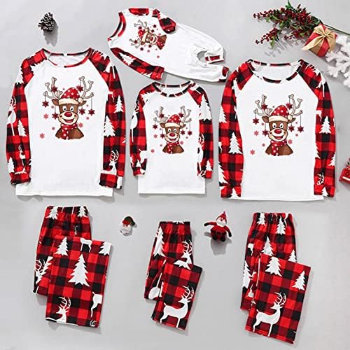 XBKPLO Božićna pidžama odjeća za spavanje, porodični Božićni Kostimi parovi odijelo roditelj-dijete