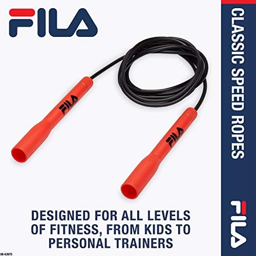 Fila Accessories Speed Jump Rope - 9ft Classic fitnes jumping Rope | podesivi kabl bez zapetljavanja & proširene