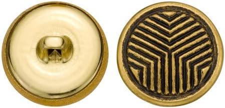 C& C Metalni proizvodi 5276 Modern Metal dugme, Veličina 33 Ligne, Antique Gold, 36-Pack
