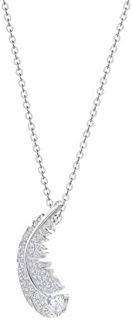 SWAROVSKI Crystal lijepa ogrlica od perja, presvučena rodijumom