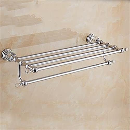 SMLJLQ mesingani tuš stalak za toaletni papir srebrni kristalni zidni ručnik bar WC WC čeka držač za kupatilo