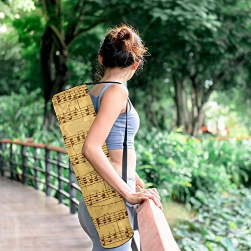 Vintage music Stave Note Yoga Mat torbe sa punim patentnim zatvaračem Yoga Carry Bag za žene i muškarce,