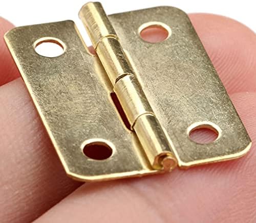 XWWDP 4pcs Iron ladice nakit Kutija za nameštaj Nameštaj Wine Drvena futrola Hinges 24 * 18mm Mini Gold
