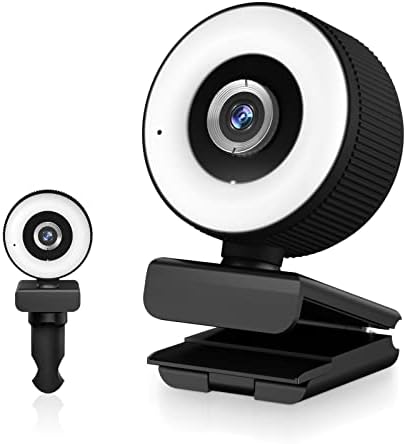 Ombar PC Web kamera sa mikrofonom, Full HD 1080p Streaming Web kamera sa podesivim prstenastim svjetlom,