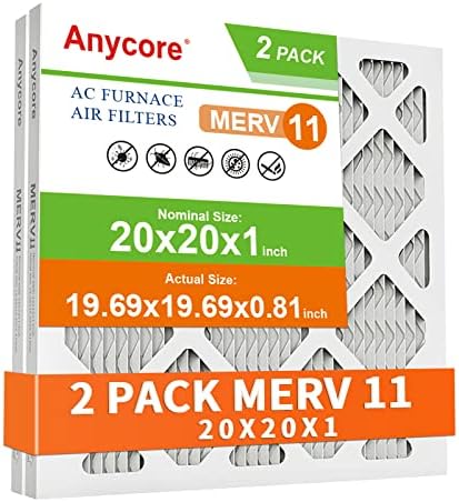Anycore 20x20x1 Filter za vazduh u peći AC, MPR 1000, 2 kom Merv 11 plisirani HVAC Filter