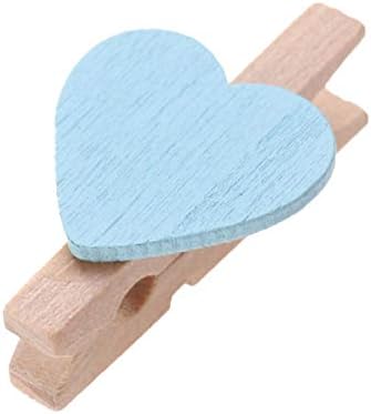 Dekor za srce 50kom drvene štipaljke za odjeću Mini Heart Photo Clips dekorativne štipaljke za odjeću zanatske