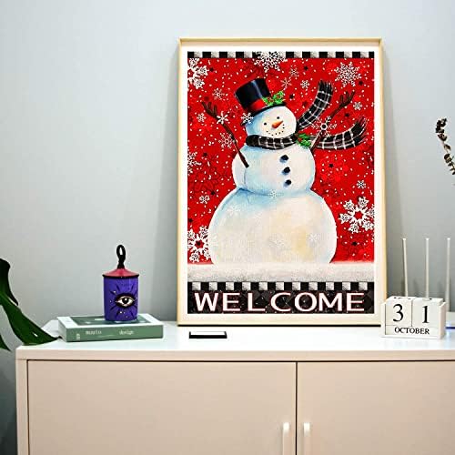 Muyankissu dijamantski setovi za odrasle DIY 5D Dobrodošli Božićni zimski crveni snjegović snježne pahuljice