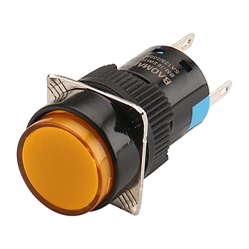 Baomain 5/8 16mm gumni gumb prekidač za zatvaranje tipa pri čemu LED svjetlo DC24V 1Ne 1NC SPDT 5 pinova