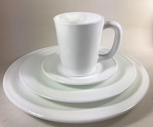 Običan i jednostavan - kruh / salata / ploča za večeru i šolja za kavu - Mosser Glass USA - 4 komadna pribora