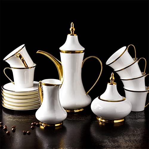 Kup kafe europski stil ručno izvučeno zlatna linija kava lonac za kavu kočiću kašika Postavite keramičku