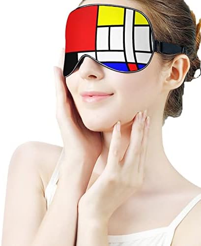 Mondrian stil za spavanje maska ​​za oči slatke slijepo-izguvu pokriva sjenilo za žene za žene