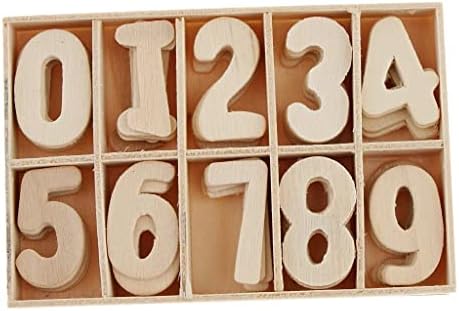 ＫＬＫＣＭＳ 60 komada drveni brojevi drvena mala slova odličan za privjeske za zanate DIY ukrasni displeji