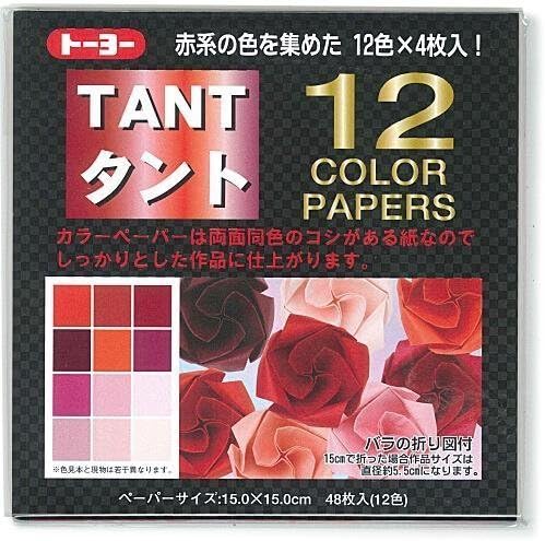 Toyo Tant12 origami kolor papir 6inch kvadrat 48 listovi crveni [uvoz iz Japana]