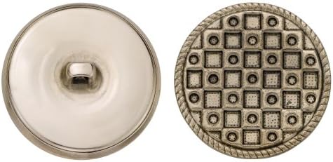 C & C Metalni proizvodi 5147 Fancy Checker metalni gumb, veličina 45 ligne, antički nikl, 36-paket