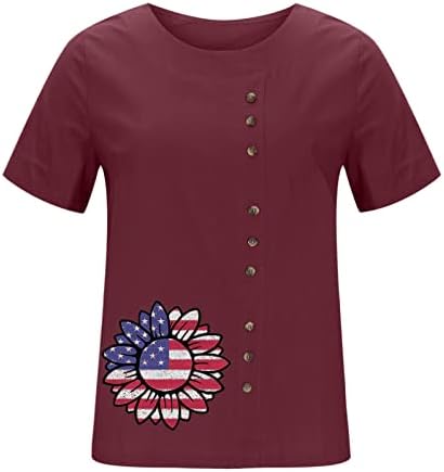 Jedinstvena grafička majica Dan nezavisnosti Ljeto Ženski kratki rukav Clat Clorl Fit tiskani TOP THIrts