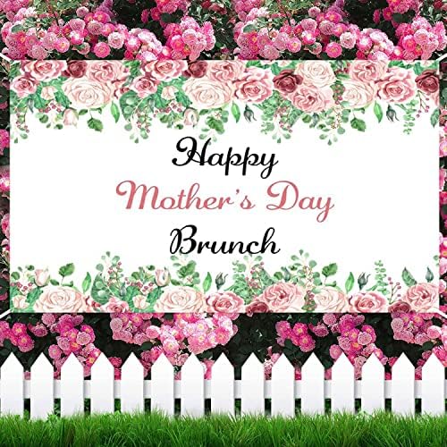 Sretan majčin dan Banner ružičaste ružne cvijeće majčine kratke krajeve za ukrašavanje za majčine zabavne