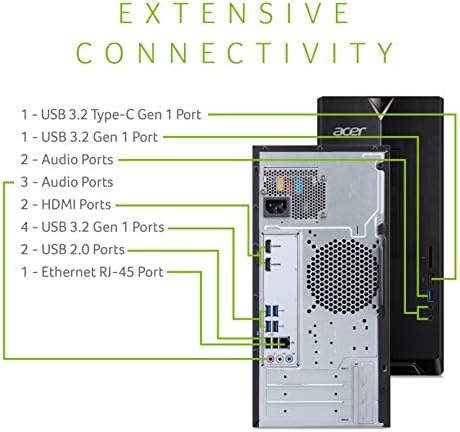 Acer Aspire TC-895-Ua92 Desktop, 10th Gen Intel Core i5-10400 6-Core procesor, 12GB 2666MHz DDR4, 512GB
