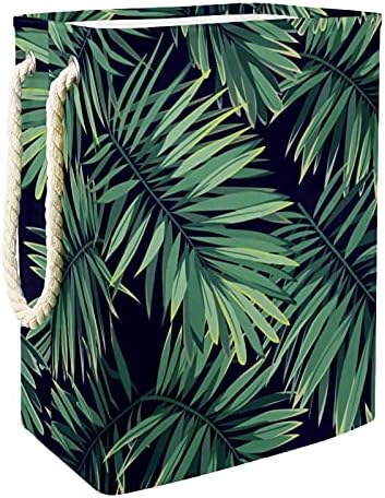 DEYYA vodootporne korpe za veš visoke čvrste sklopive zelene palmine listove Print Hamper za odrasle djecu