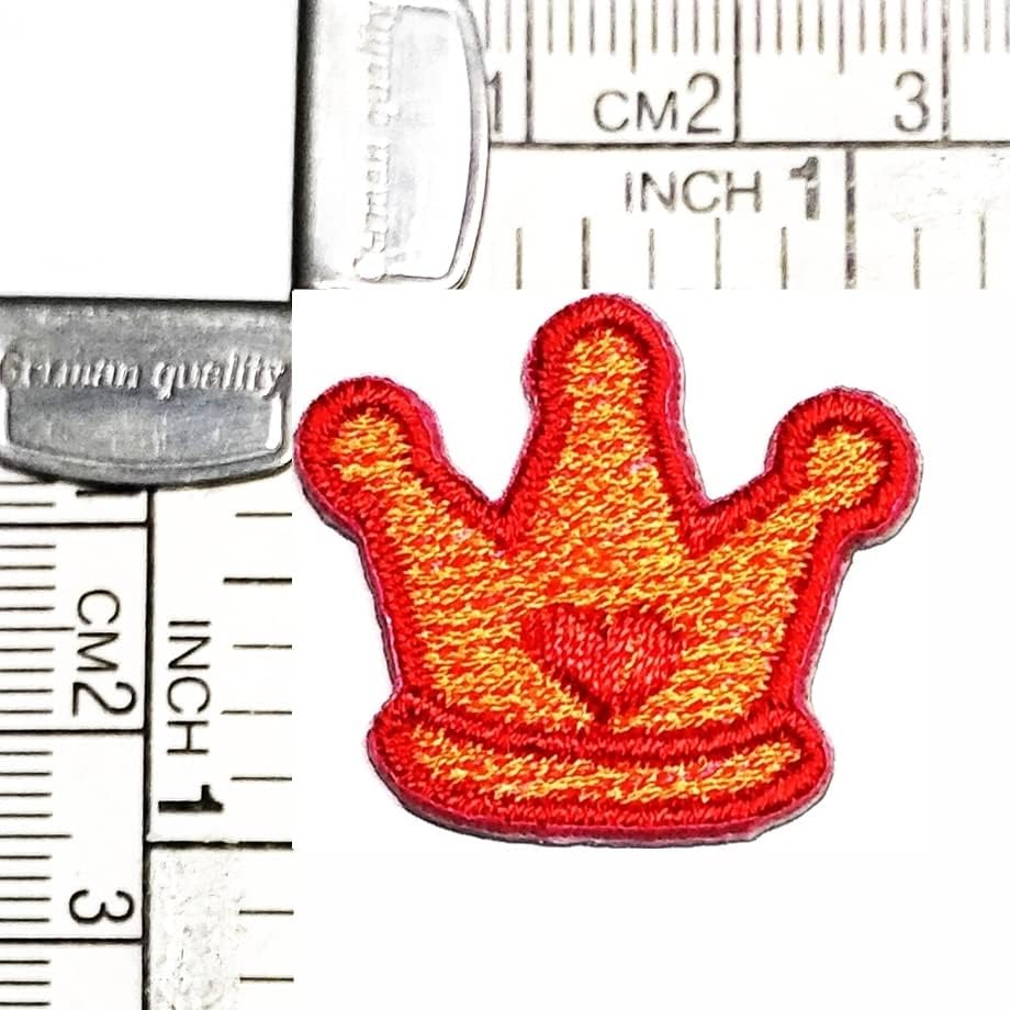 Kleenplus 3kom. Mini narandžasta kruna Sew Iron on Patch vezena aplikacija zanat ručno rađena odjeća haljina