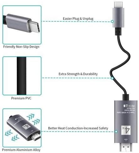 Boxwave Cable kompatibilan s Acer Spin 5 - SmartDisplay kabl - USB tip-c do HDMI, USB C / HDMI kabel za