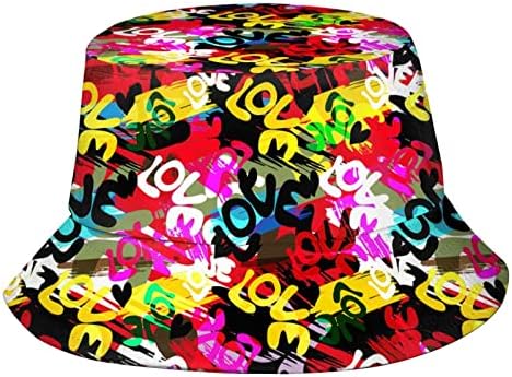 Graffiti Art Bucket Hat Ribar Hat Beach Travel Sun Hat Vanjska kapa za unisex muškarce žene