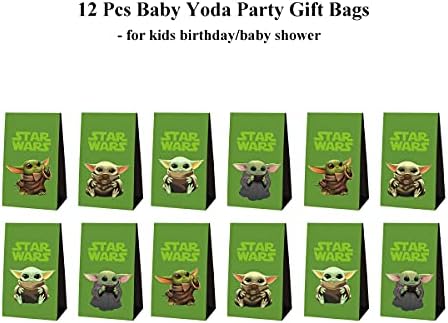 Crzpai 12 kom Yoda Party Favorit Torbe Yode Party Poklon torbe Candy torbe Star Wars The Mandalorian Teme