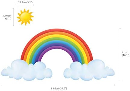 Decowalll DA-1713 Rainbow i oblaci + DW-1702 Oblaci Kids Dječji zidni naljepnice Zidne naljepnice Ogulje