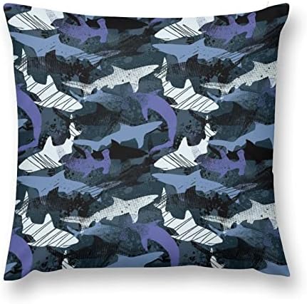 Morske maskirne morske pse kvadratne plišane bacanje jastuk za jastuk Soft Jastuk Neoviši se jastukom