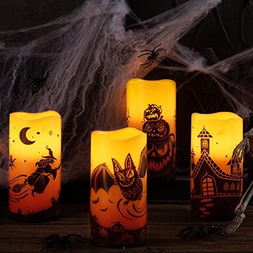 Joyin Halloween Belloweleen Candles, 4 kom. LED svijeće sa 6-satnim tajmerom, treperenim svjetiljkama, idealno