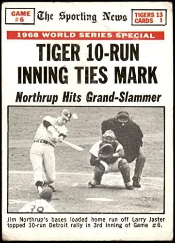 1969 Svjetske serije - Igra 6 - Tiger 10 Pokrenite veze Mark Jim Northrup / Tim McCarver / Larry Jaster
