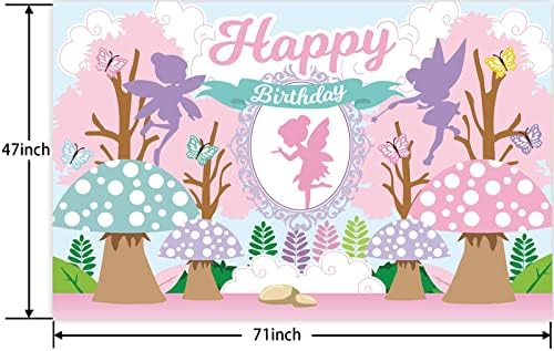 Vile u zemlji čuda Sretan rođendan Banner Pozadina Pozadina bajka začarana šuma tema dekor za djevojku princezu