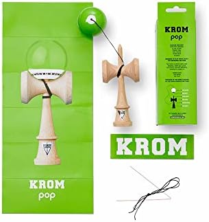 Krom originalni Pro Kendama izrađen od drveta za početnike i napredne igrače - Pop lol Lime Green - Igra