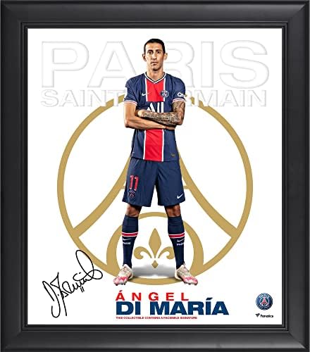 Angel di Maria Paris Saint-Germain 15 x 17 okvir igrača - faksimilni potpis - autogramirana nogometna umjetnost