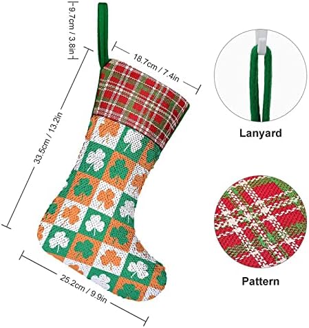 Dan Saint Patricka Sequin Božićna čarapa sjajni zid viseći ukras ukrase za Xmas Tree Holiday Party