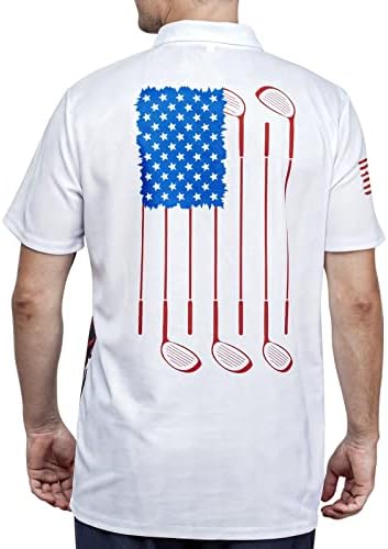 Hivichi golf majice za muškarce polo majice Muški smiješno ljuljačka patriotska američka košulja za zastavu