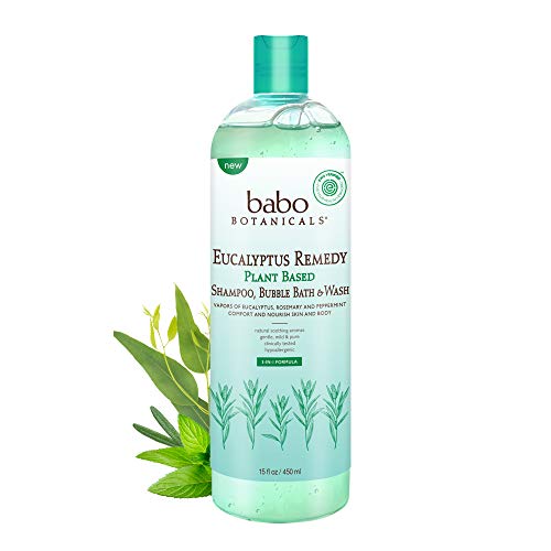 Babo Botanicals Eucalyptus Remedy biljni 3 - u - 1 šampon, pjenušava kupka & Wash - sa Pare eukaliptusa,