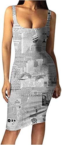 Ženska seksi haljina ljetna haljina 2023 tiskana kultivacija mekanog udobnog prsluka bez rukava duga haljina