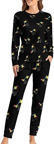 Šareni konj ženska pidžama Set Dvodijelnih dugih rukava i pantalona za spavanje Print Loungewear