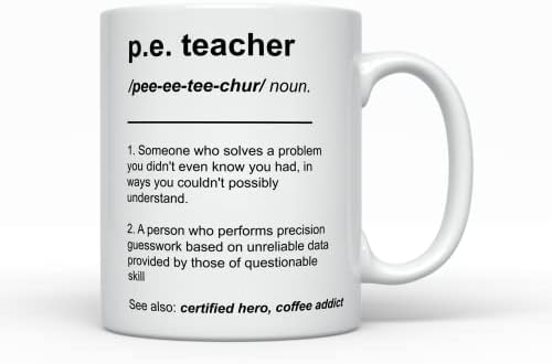 Pe Teacher šolja za kafu, smiješni pokloni za najbolju fizičku Ed ikada za muškarce za žene Poklon zaposlenika