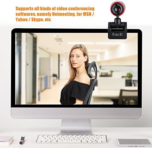 Zerone USB web kamera, 640 x 480 USB kamera Live Streaming sa ugrađenim mikrofonom rotacija za 360 stepeni i vertikalno podešavanje od 60 stepeni, podrška za nosač radne površine i stezaljke za ekran za Laptop računar