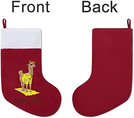 Bahama Llama Božićne čarape Čarapa Xmas Tree Santa ukrasi Viseći ukrasi za kamin za odmor 16.5