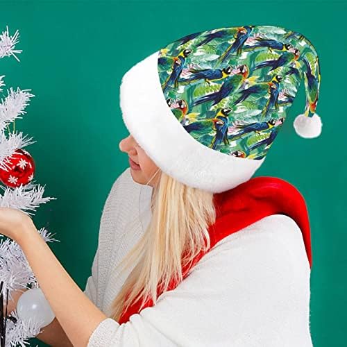 Tropski papagaji Božić šešir Santa Claus kape kratki pliš sa bijelim manžetama za muškarce žene Božić dekoracije