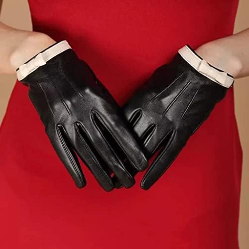 N / A zimske dame sa rukavicama za prste ženski luk tople kožne rukavice ženske rukavice za vožnju