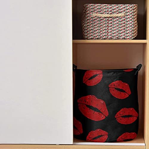 Korpa za veš Kiss ruž za usne moderna moda elegantna, vodootporna sklopiva Odjeća Hamper Sexy Woman Red